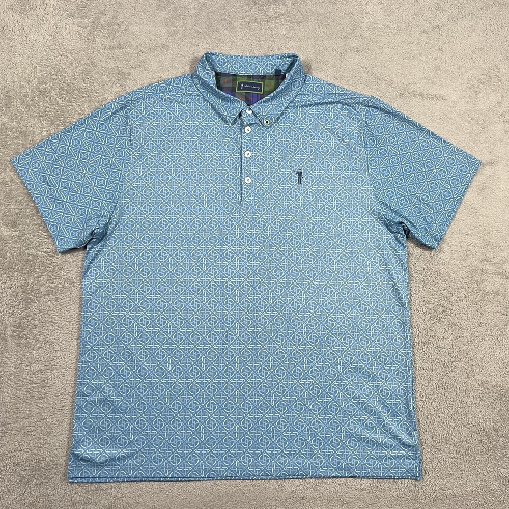 William Murray Polo Shirt Mens XL Golf Blue Performance Stretch Golfing